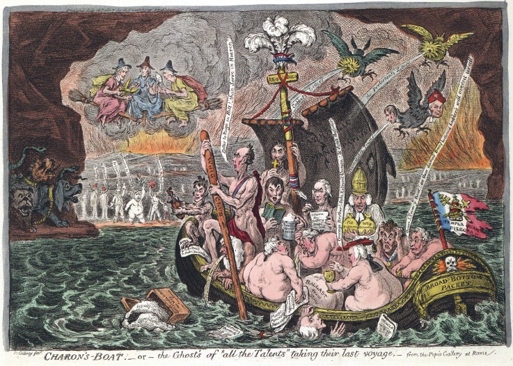 Charon's Boat or The Ghosts of all the Talents taking their last voyage à James Gillray