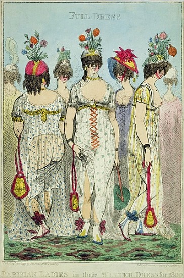 Parisian Ladies in Winter Dresses for 1800, 1799 (copper engraving & w/c) à James Gillray