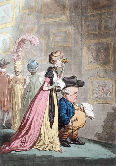 A Peep at Christies, or Tally-ho, and his Nimeney-pimmeney Taking the Morning Lounge, published by H à James Gillray