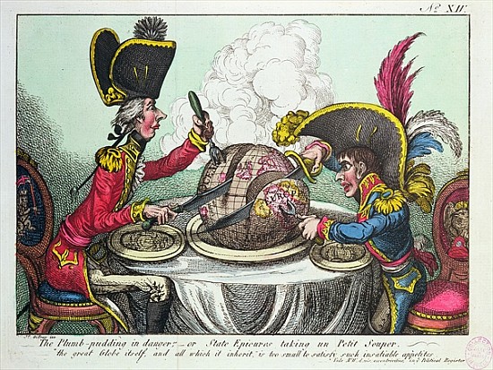 The Plum Pudding in Danger, 1805 (see also 152999) à James Gillray