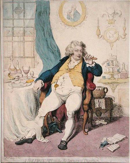 A Voluptuary under the Horrors of Digestion à James Gillray