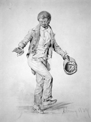 Negro boy dancing, 1839 (pencil on paper) à James Goodwin Clonney
