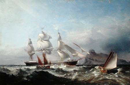 A Clipper Ship off the Mumbles Lighthouse, Swansea à James Harris of Swansea