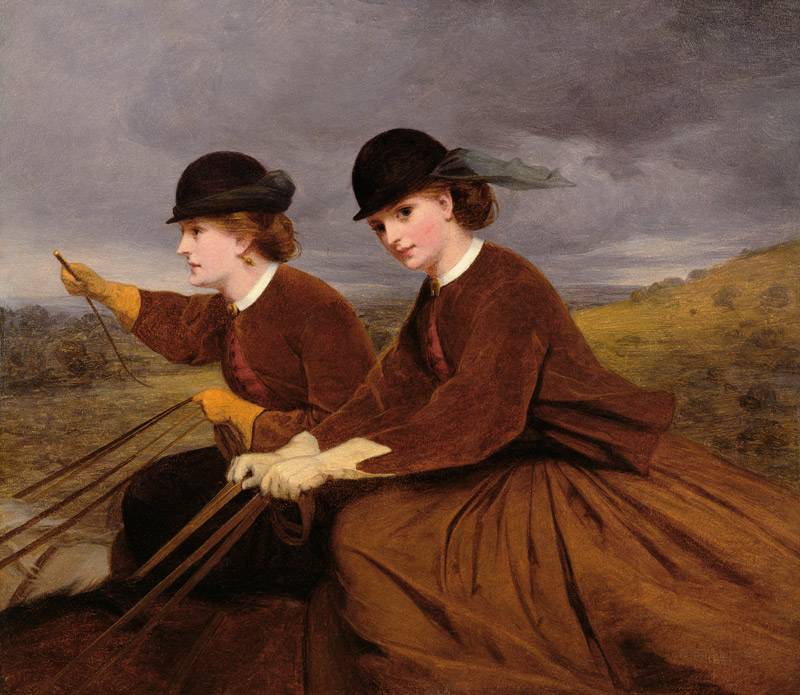 On the Downs - Two Ladies Riding Side-Saddle à James Hayllar