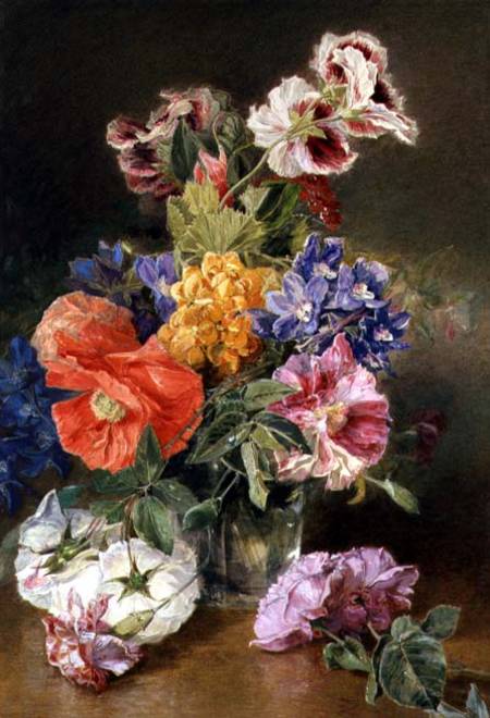 Roses, Poppy and Pelargonia à James Holland