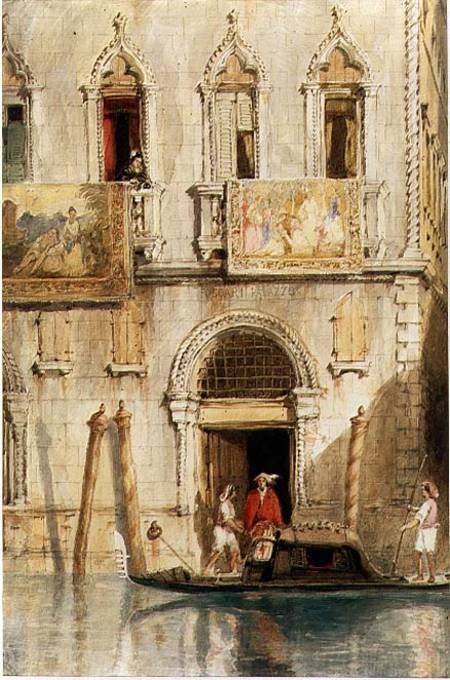 The Steps of the Palazzo Foscari, Venice, 1844 (pencil, ink à James Holland