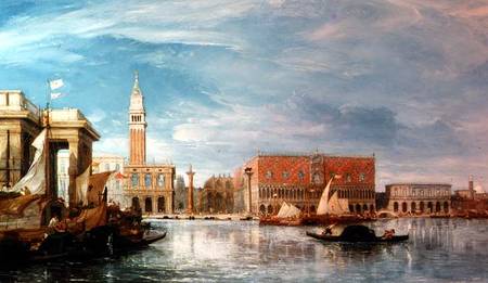 View of the Molo and the Palazzo Ducale in Venice à James Holland