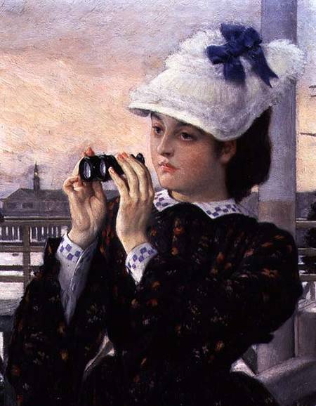 The Captain's Daughter, detail of the girl with her binoculars à James Jacques Tissot