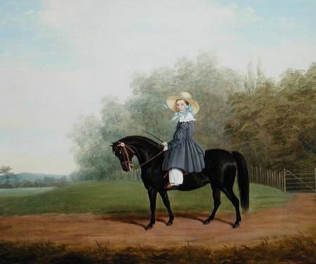 Portrait of a Girl Riding a Horse à James Loder