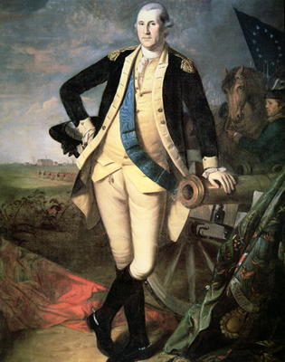 General George Washington (1732-99) at Yorktown, Virginia (colour litho) à James Peale