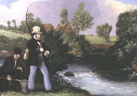 Fishing scene à James Pollard