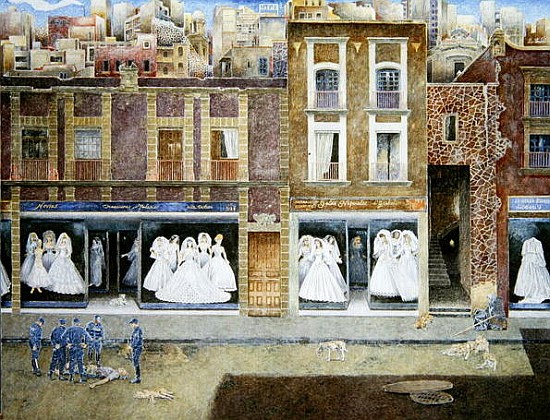 An Incident in the Street of Brides, 2001 (oil on canvas)  à  James  Reeve