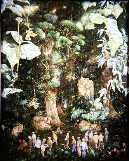 Jehovah''s Witnesses lost in the Jungle, 1989 (oil on canvas)  à  James  Reeve
