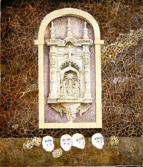 Niche with Sugar Skulls, 2003 (oil on canvas)  à  James  Reeve