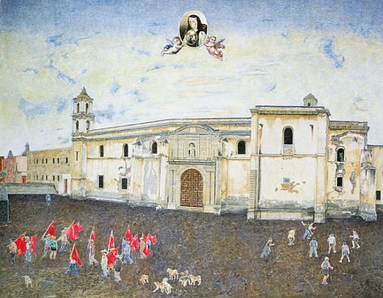 Political Protest, the Cloister of Sor Juana de la Cruz (1648-95) 2001 (oil on canvas)  à  James  Reeve