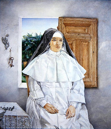 Portrait of Sister Nambo, 1990 (oil on canvas)  à  James  Reeve