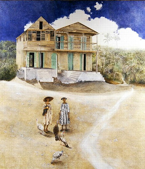 Two Old Sisters, Jacmel, Haiti, 1974 (oil on canvas)  à  James  Reeve