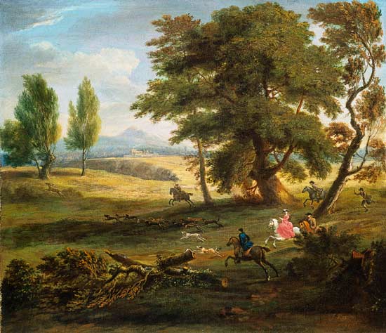 Hunting Party in an Extensive Landscape à James Ross