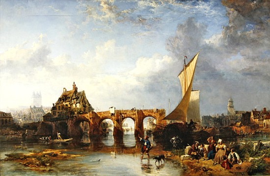 The Pont des Treilles on the river Maine at Angers à James Vivien de Fleury