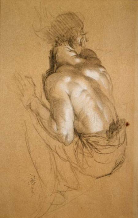 Crouching Man, study for 'The Triumph of Wellington' à James Ward