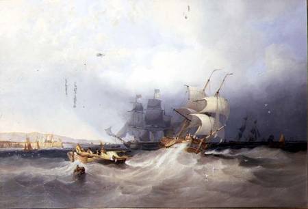 A Dutch Brig on a Port Reach and other Shipping off an East Coast Harbour à James Wilson Carmichael