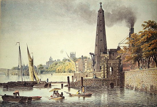York Buildings, looking towards Westminster, with a View of the Water Tower à James Peller Malcolm