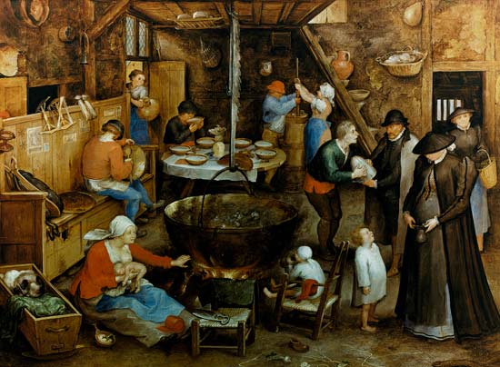 La visite distinguée dans la salle paysane à Jan Brueghel l'Ancien