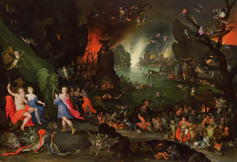 Orpheus with a Harp Playing to Pluto and Persephone in the Underworld à Jan Brueghel l'Ancien