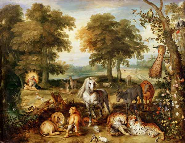 Terrestrial Paradise (oil on copper) à Jan Brueghel l'Ancien