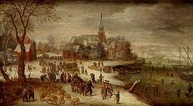Vue hivernale d'un clocher près de Anvers à Jan Brueghel l'Ancien