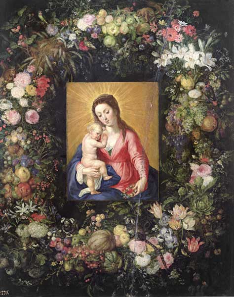 Garland of Fruit and Flowers with Virgin and Child à Jan Brueghel l'Ancien