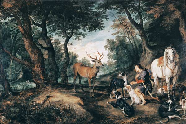 Der heilige Hubertus. à Jan Brueghel l'Ancien