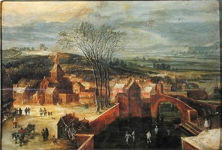 Landscape with Skaters à Jan Brueghel l'Ancien