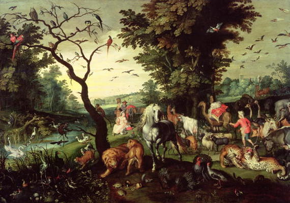 The Animals Entering Noah's Ark (oil on panel) à Jan Brueghel l'Ancien