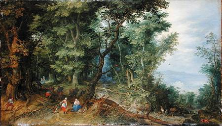 Wooded Landscape, or The Rest on the Flight into Egypt à Jan Brueghel l'Ancien