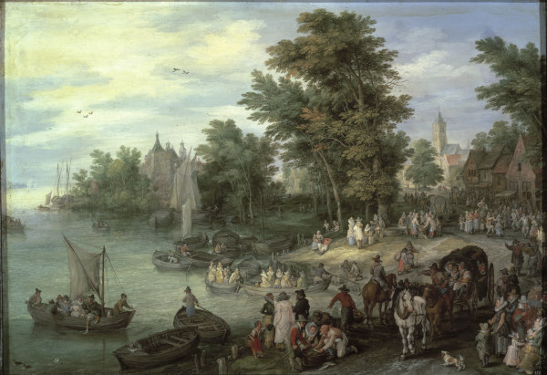 Brueghel Elder / Boat Landing / 1615 à Jan Brueghel le Jeune