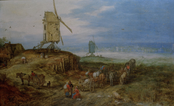 J.Brueghel t.E. / Landscape with Mills à Jan Brueghel le Jeune