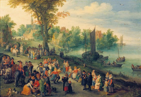 J.Brueghel t.E. / Village Landscape à Jan Brueghel le Jeune