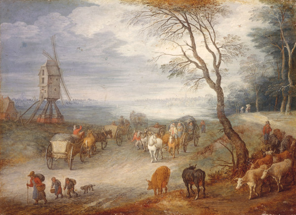 J.Brueghel t.E./ Land w. windmill/c.1611 à Jan Brueghel le Jeune