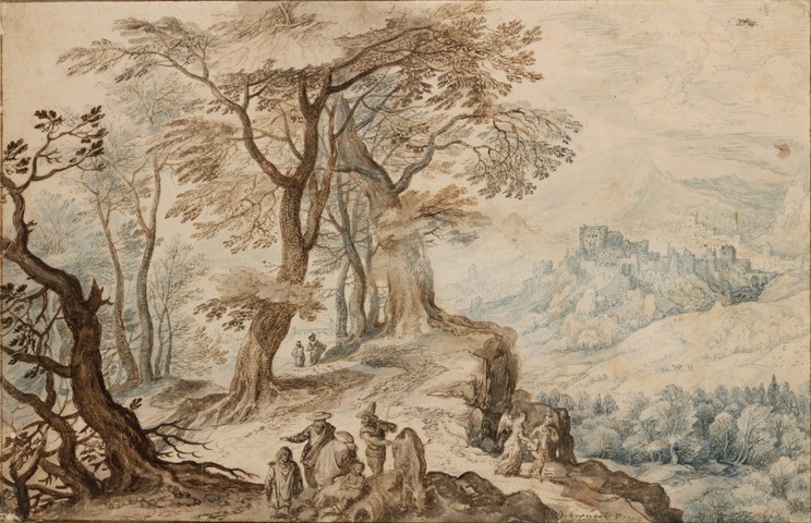 Landscape with Tobias and the Angel à Jan Brueghel le Jeune