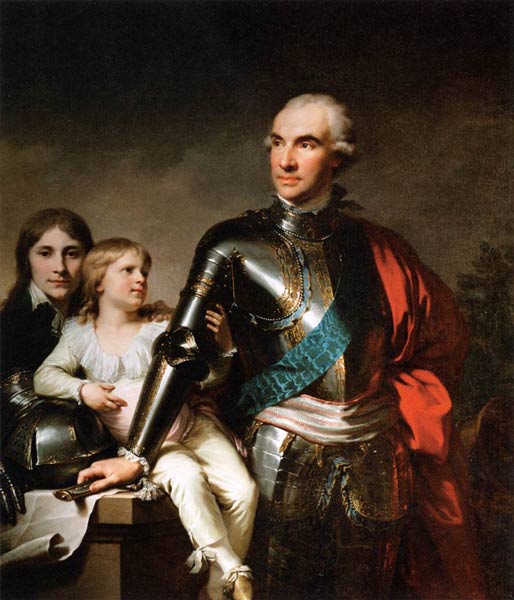 Portrait Graf Stanislaw Szczesny Potocki (1753-1805) avec ses enfants à Jan Chrzciciel Lampi l'Ancien
