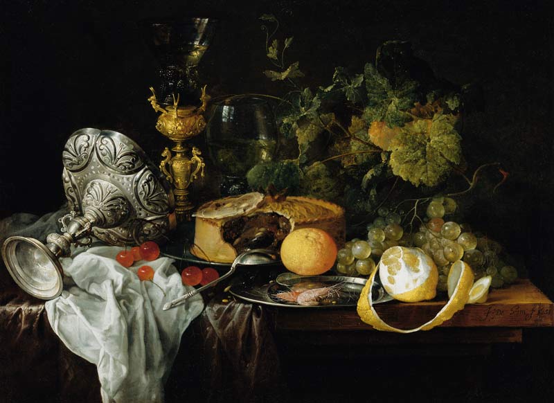 Sumptuous Still Life with Fruits, Pie and Goblets à Jan Davidsz. de Heem