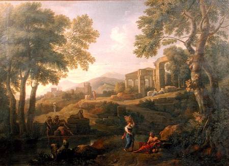 Classical landscape with figures and ruins à Jan Frans van Bloemen