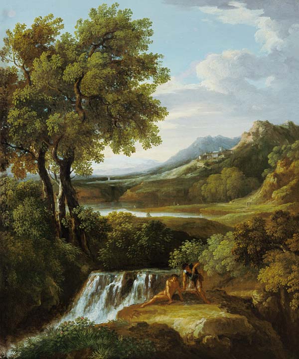 Personnages dans un paysage classique à Jan Frans van Bloemen