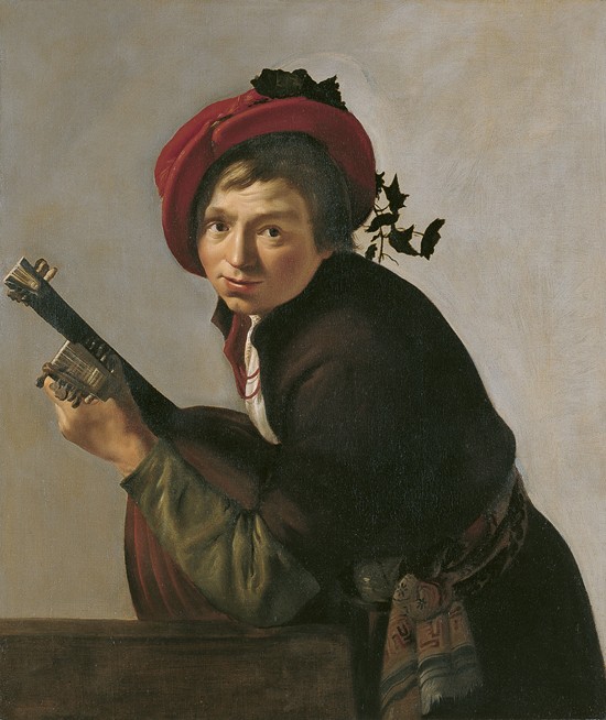 Young Man Playing a Theorbo à Jan Gerritsz. van Bronckhorst