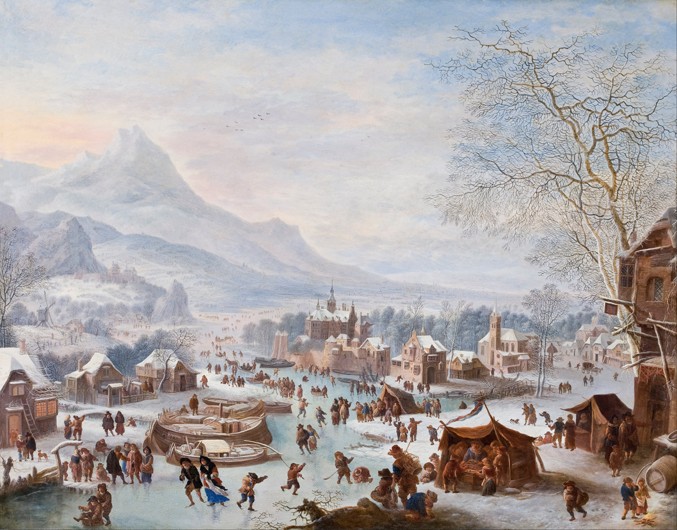 Winter Scene with Skaters à Jan Griffier