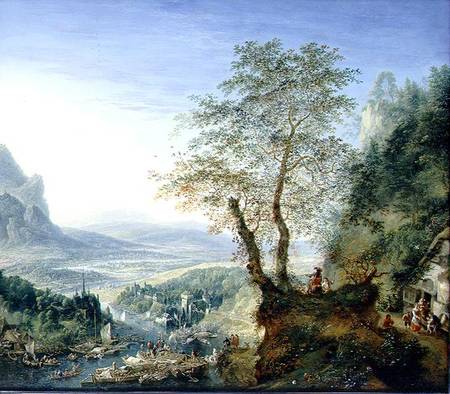 A capriccio river landscape à Jan Griffier l'Ancien