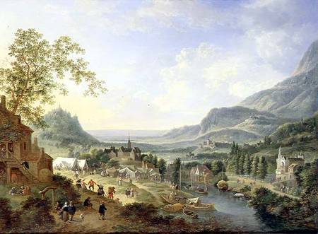 A Village Fete in the Rhine Valley à Jan Griffier l'Ancien