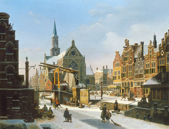 Scène urbaine hivernale à Jan Hendrik Verheyen
