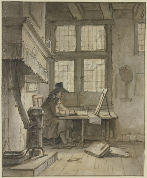 Ein Maler in seinem Atelier (Selbstbildnis) à Jan Hulswit